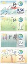 MS PI04 Banco Caju Peças de 0,50, 1, 2 e 5 Cajueiro
