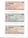 CHEQUE TRAVELLERS HOLANDA AMRO BANK 50,100&250 GULDEN 1970\'S