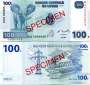CONGO REP. DEMOCRÁTICA(EX ZAIRE) P098S 100 FRANCS 2007 FE SPECIM