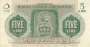 LÍBIA PM03 5 LIRE 1943 SFE OCUP. BRITÂNICA RARA