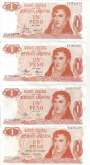 ARGENTINA P293 1 PESO 1970 MBCS DLEY LOTE COM 4 ASS. DIF. MBCS